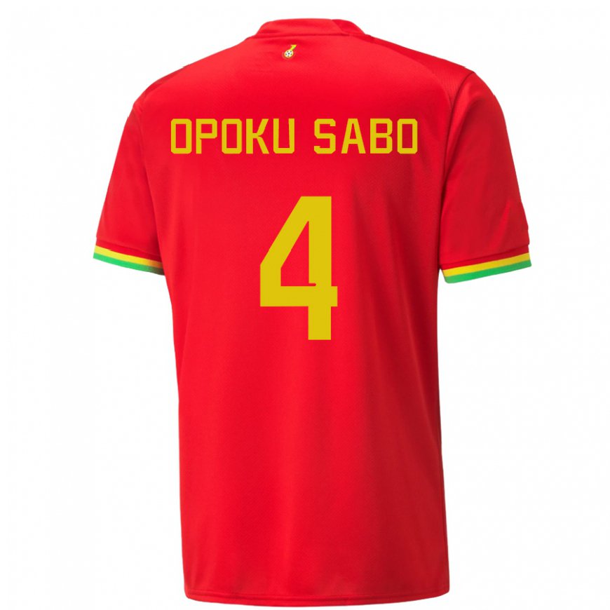 Kandiny Férfi Ghánai Alex Opoku Sabo #4 Piros Idegenbeli Jersey 22-24 Mez Póló Ing