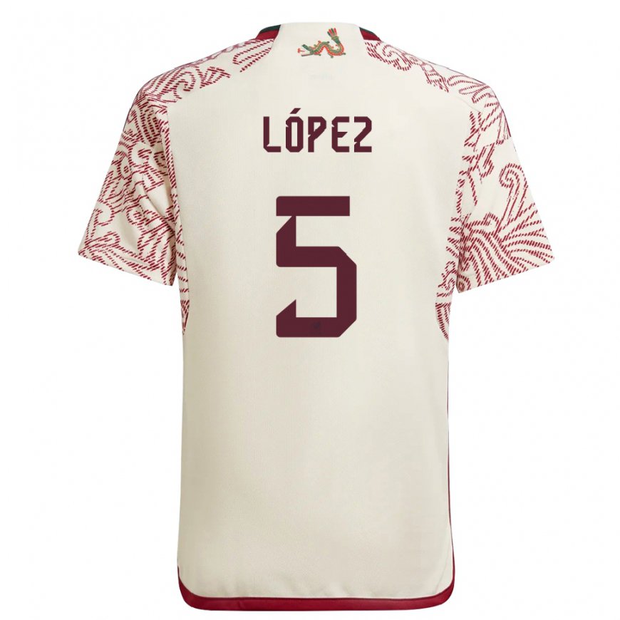 Kandiny Férfi Mexikói Jimena Lopez #5 Csoda Fehér Piros Idegenbeli Jersey 22-24 Mez Póló Ing