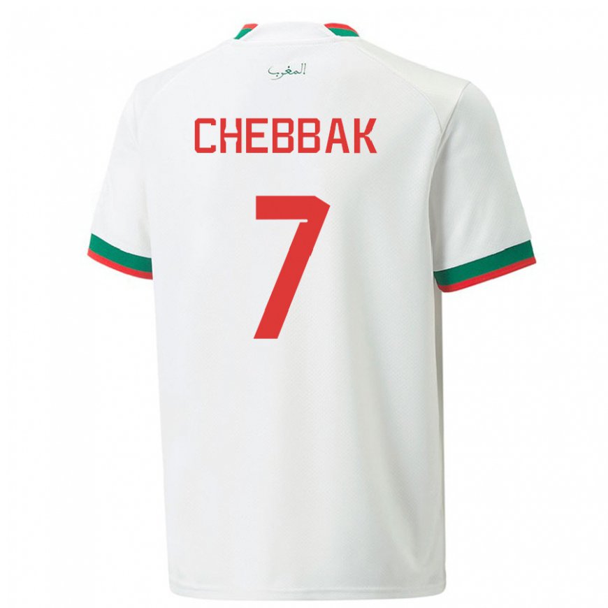 Kandiny Férfi Marokkói Ghizlane Chebbak #7 Fehér Idegenbeli Jersey 22-24 Mez Póló Ing