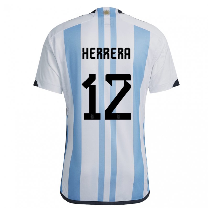 Kandiny Női Argentin Franco Herrera #12 Fehér ég Kék Hazai Jersey 22-24 Mez Póló Ing