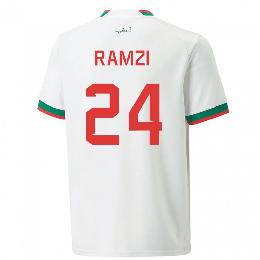 Kandiny Női Marokkói Achraf Ramzi #24 Fehér Idegenbeli Jersey 22-24 Mez Póló Ing