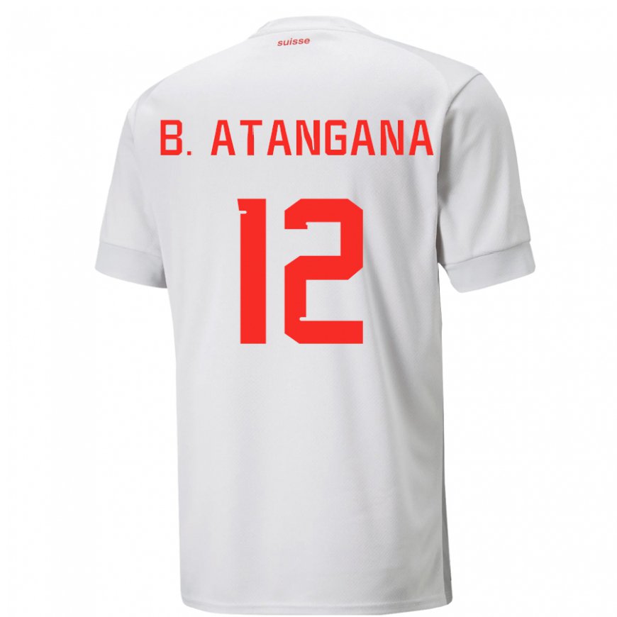 Kandiny Női Svájci Brian Ernest Atangana #12 Fehér Idegenbeli Jersey 22-24 Mez Póló Ing