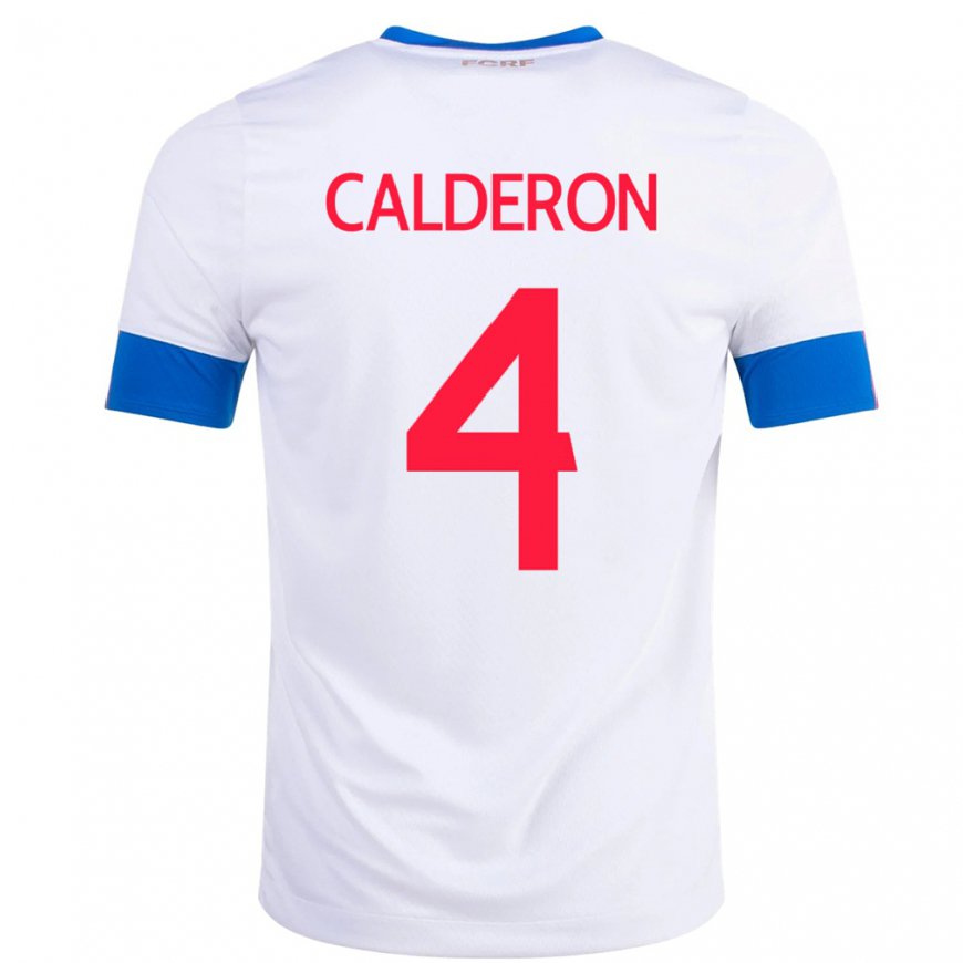 Kandiny Női Costa Rica Brandon Calderon #4 Fehér Idegenbeli Jersey 22-24 Mez Póló Ing