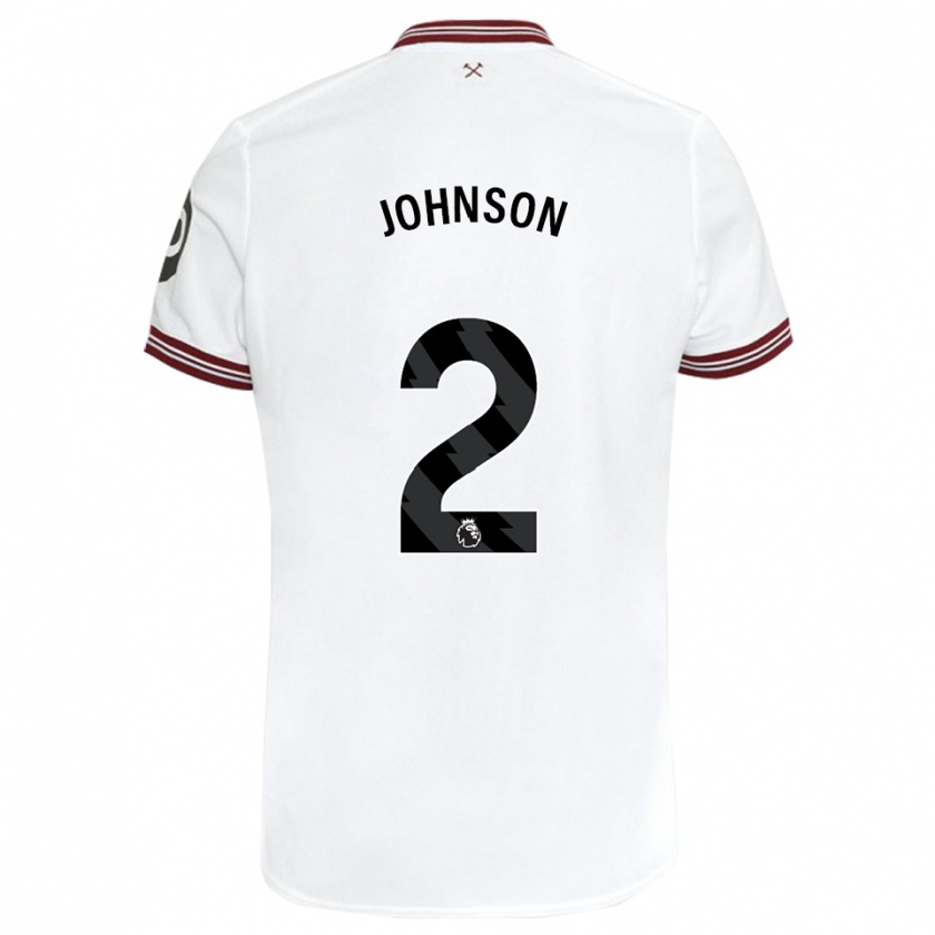Kandiny Gyermek Ben Johnson #2 Fehér Idegenbeli Jersey 2023/24 Mez Póló Ing