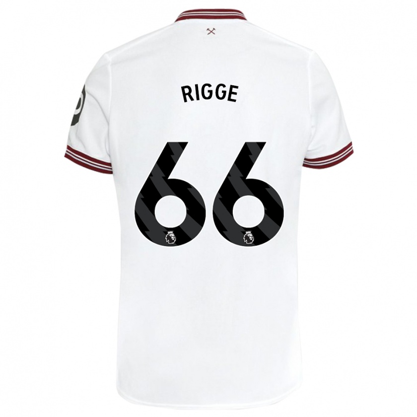 Kandiny Férfi Daniel Rigge #66 Fehér Idegenbeli Jersey 2023/24 Mez Póló Ing