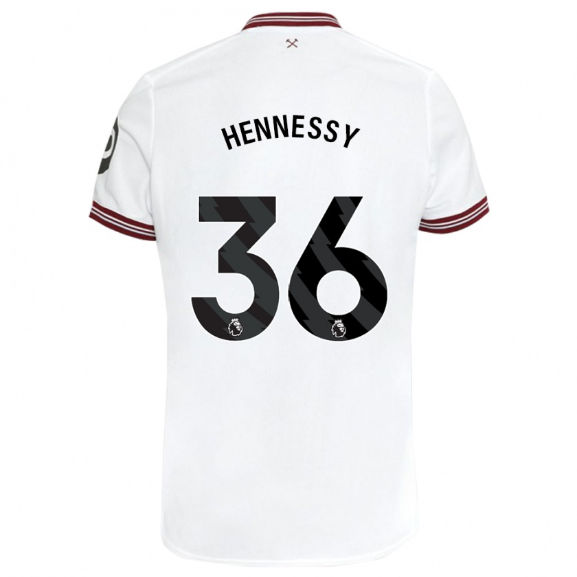 Kandiny Férfi Alexandra Hennessy #36 Fehér Idegenbeli Jersey 2023/24 Mez Póló Ing