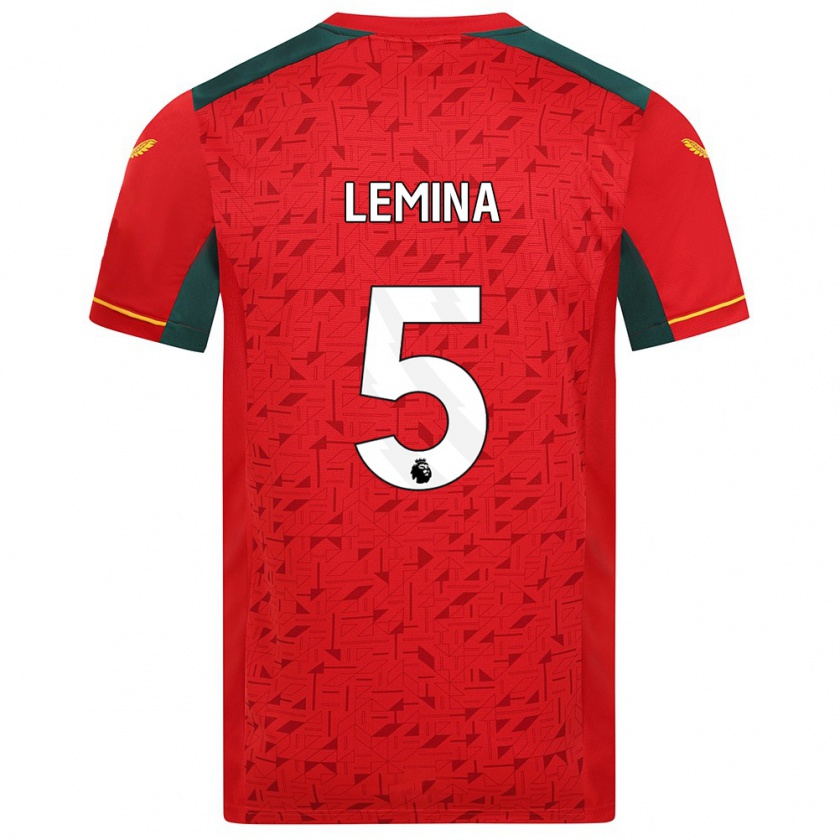 Kandiny Férfi Mario Lemina #5 Piros Idegenbeli Jersey 2023/24 Mez Póló Ing