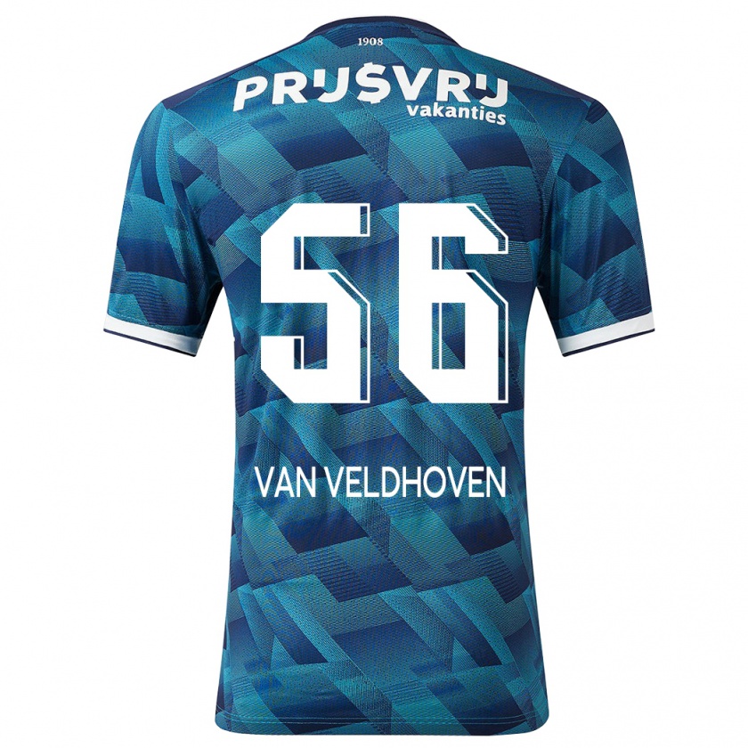 Kandiny Férfi Kars Van Veldhoven #56 Kék Idegenbeli Jersey 2023/24 Mez Póló Ing