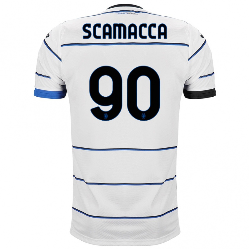 Kandiny Férfi Gianluca Scamacca #90 Fehér Idegenbeli Jersey 2023/24 Mez Póló Ing
