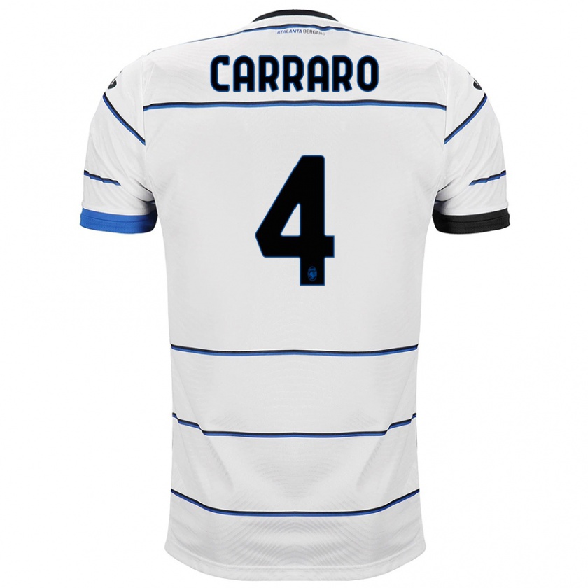 Kandiny Férfi Marco Carraro #4 Fehér Idegenbeli Jersey 2023/24 Mez Póló Ing