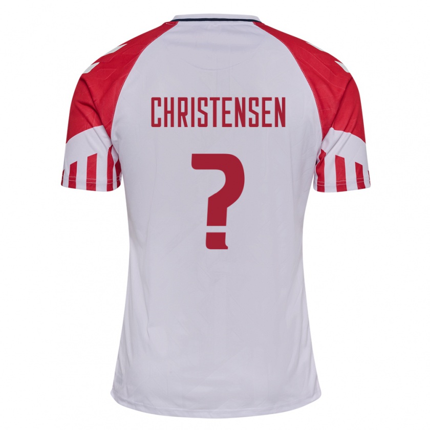 Kandiny Gyermek Dán Sebastian Christensen #0 Fehér Idegenbeli Jersey 24-26 Mez Póló Ing