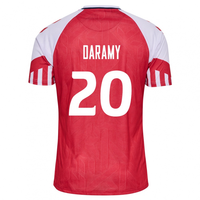 Kandiny Férfi Dán Mohamed Daramy #20 Piros Hazai Jersey 24-26 Mez Póló Ing