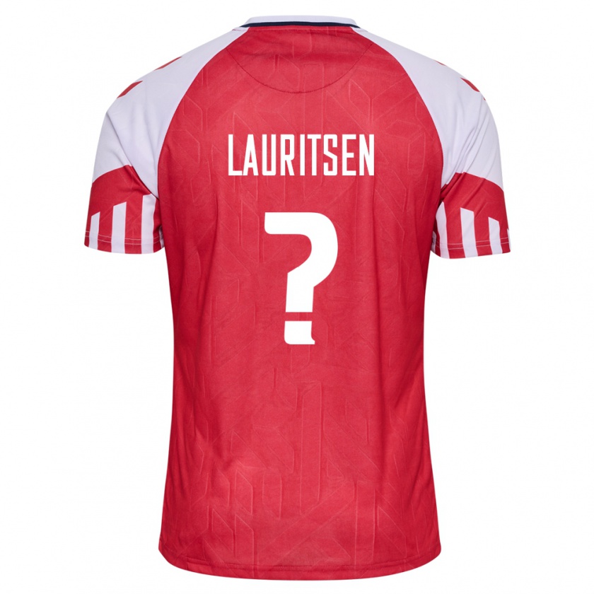 Kandiny Férfi Dán Mads Lauritsen #0 Piros Hazai Jersey 24-26 Mez Póló Ing