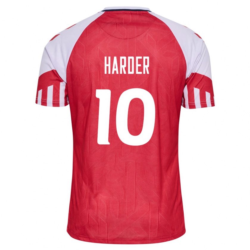 Kandiny Férfi Dán Pernille Harder #10 Piros Hazai Jersey 24-26 Mez Póló Ing