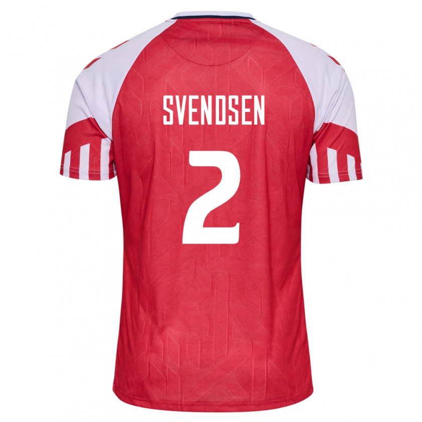 Kandiny Férfi Dán Oliver Svendsen #2 Piros Hazai Jersey 24-26 Mez Póló Ing