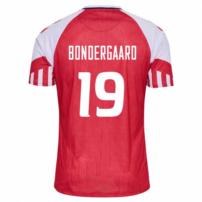 Kandiny Férfi Dán Asbjorn Bondergaard #19 Piros Hazai Jersey 24-26 Mez Póló Ing