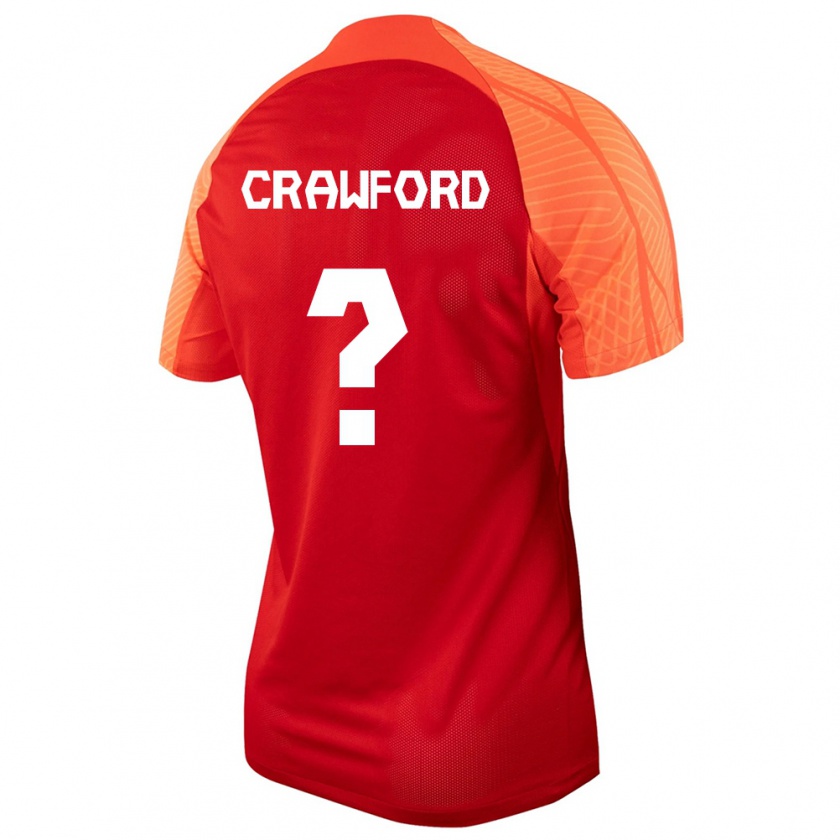 Kandiny Férfi Kanadai Tyler Crawford #0 Narancs Hazai Jersey 24-26 Mez Póló Ing
