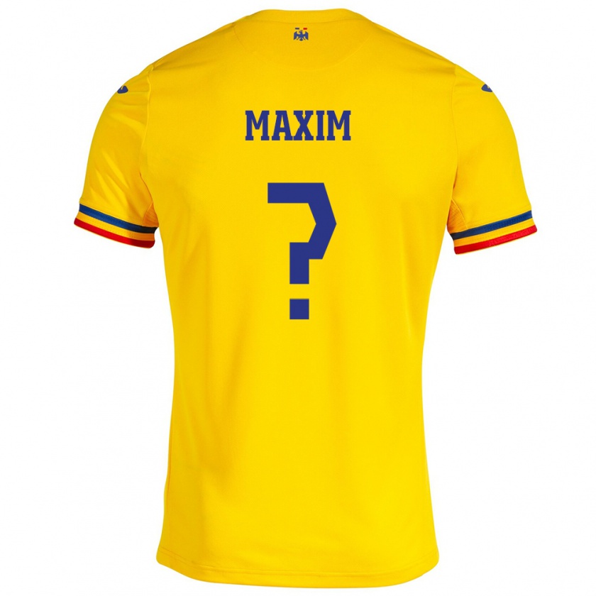 Kandiny Férfi Románia Alexandru Maxim #0 Sárga Hazai Jersey 24-26 Mez Póló Ing