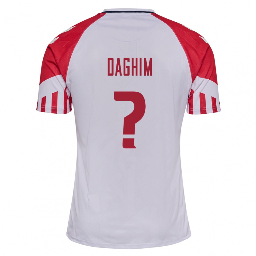 Kandiny Férfi Dán Adam Daghim #0 Fehér Idegenbeli Jersey 24-26 Mez Póló Ing