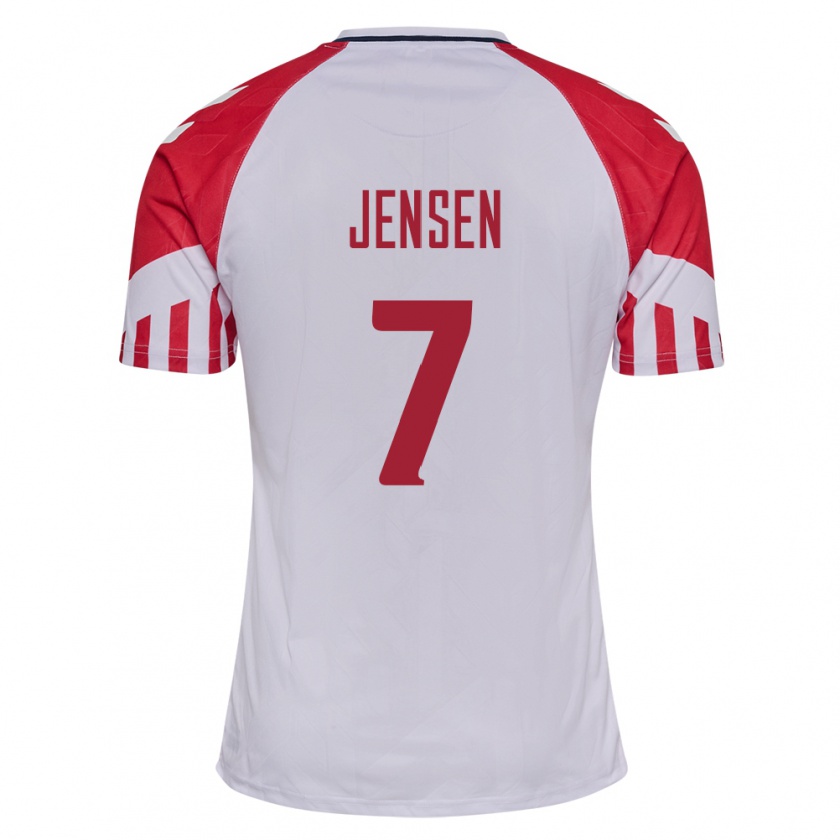 Kandiny Férfi Dán Victor Jensen #7 Fehér Idegenbeli Jersey 24-26 Mez Póló Ing