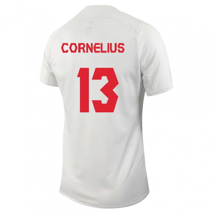 Kandiny Férfi Kanadai Derek Cornelius #13 Fehér Idegenbeli Jersey 24-26 Mez Póló Ing