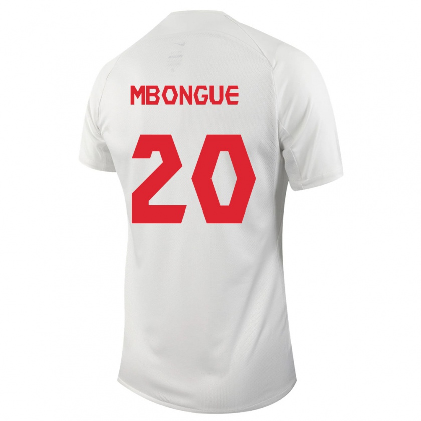 Kandiny Férfi Kanadai Hugo Mbongue #20 Fehér Idegenbeli Jersey 24-26 Mez Póló Ing