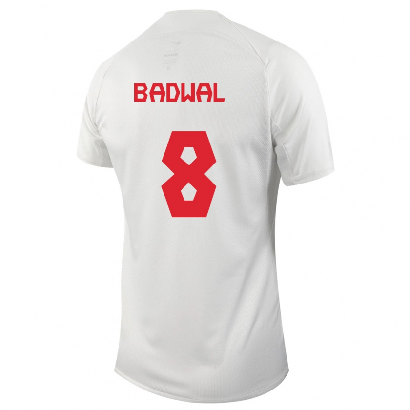 Kandiny Férfi Kanadai Jeevan Badwal #8 Fehér Idegenbeli Jersey 24-26 Mez Póló Ing