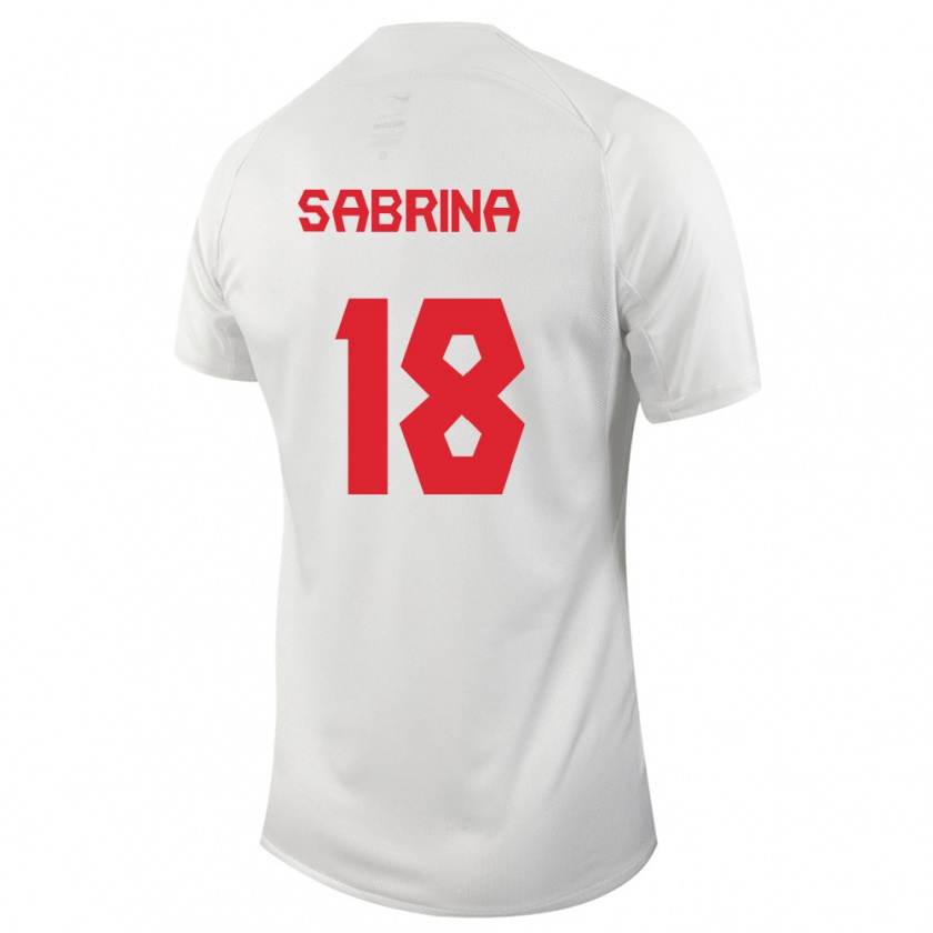 Kandiny Férfi Kanadai Sabrina D'angelo #18 Fehér Idegenbeli Jersey 24-26 Mez Póló Ing