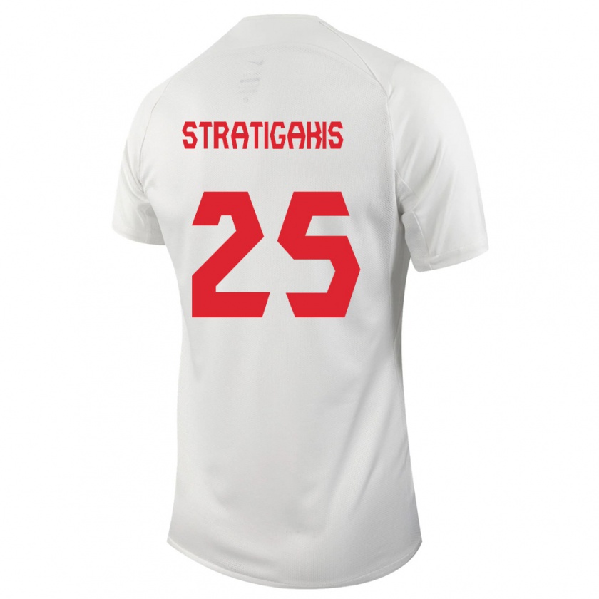 Kandiny Férfi Kanadai Sarah Stratigakis #25 Fehér Idegenbeli Jersey 24-26 Mez Póló Ing