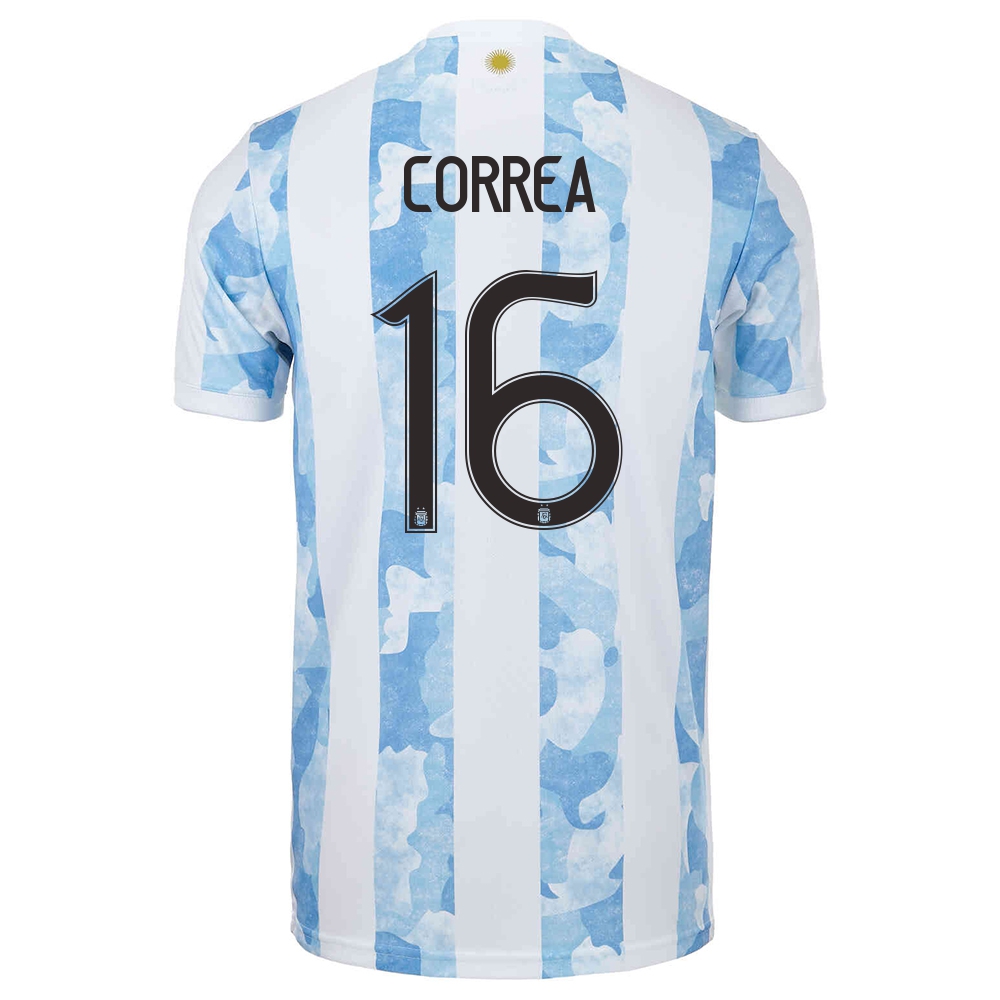Gyermek Argentin labdarúgó-válogatott Joaquin Correa #16 Hazai Kék fehér 2021 Mez Póló Ing