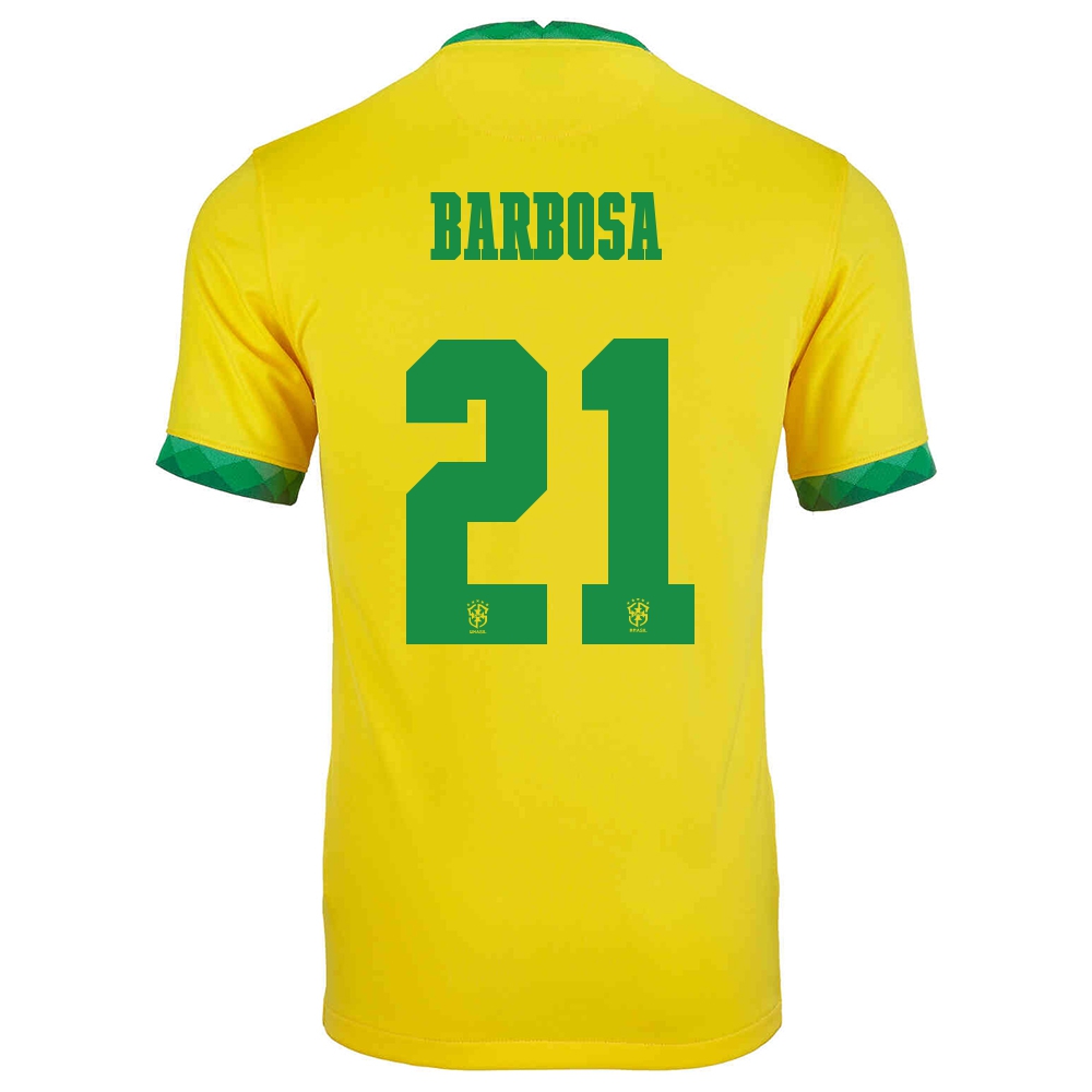 Gyermek Brazil labdarúgó-válogatott Gabriel Barbosa #21 Hazai Sárga 2021 Mez Póló Ing