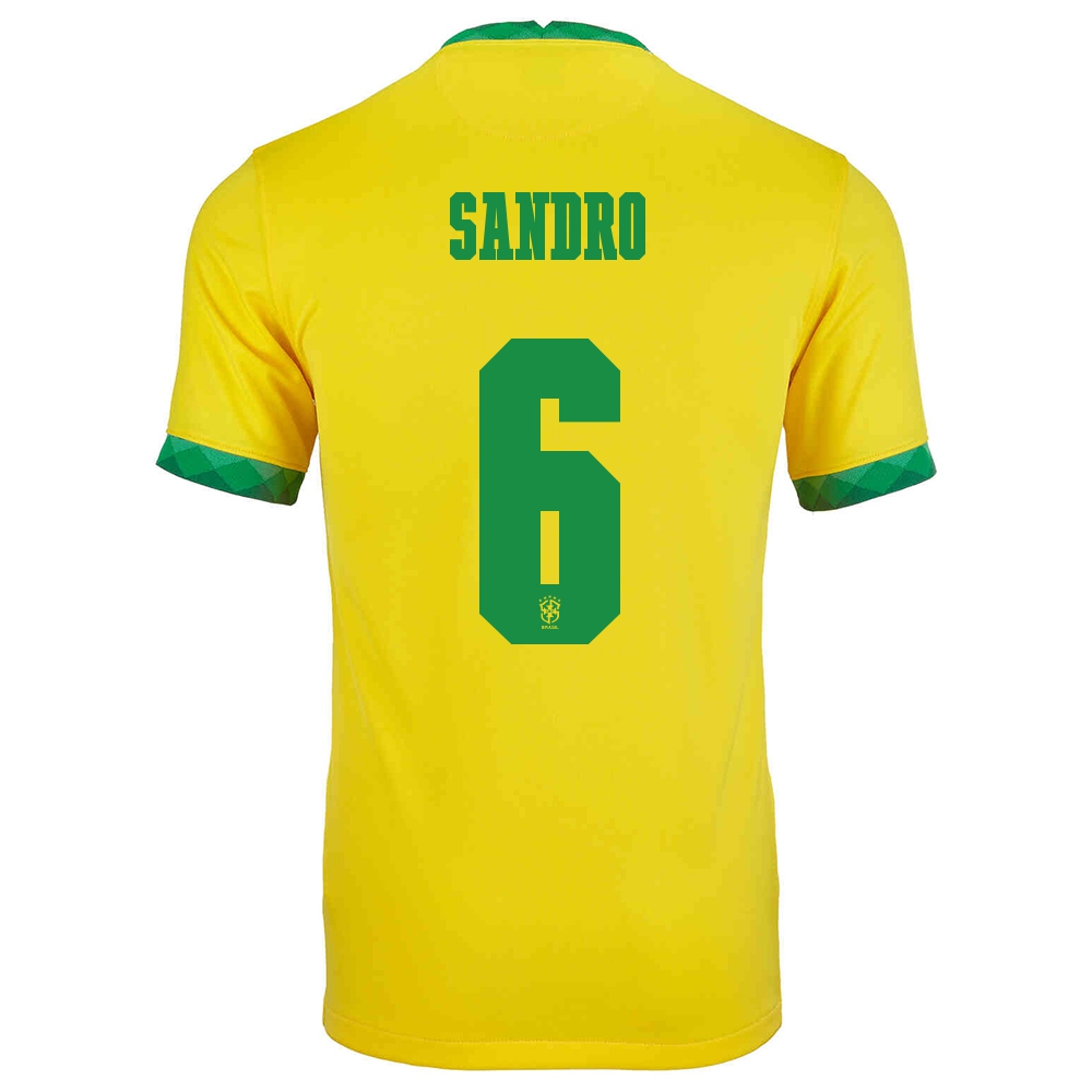 Női Brazil labdarúgó-válogatott Alex Sandro #6 Hazai Sárga 2021 Mez Póló Ing