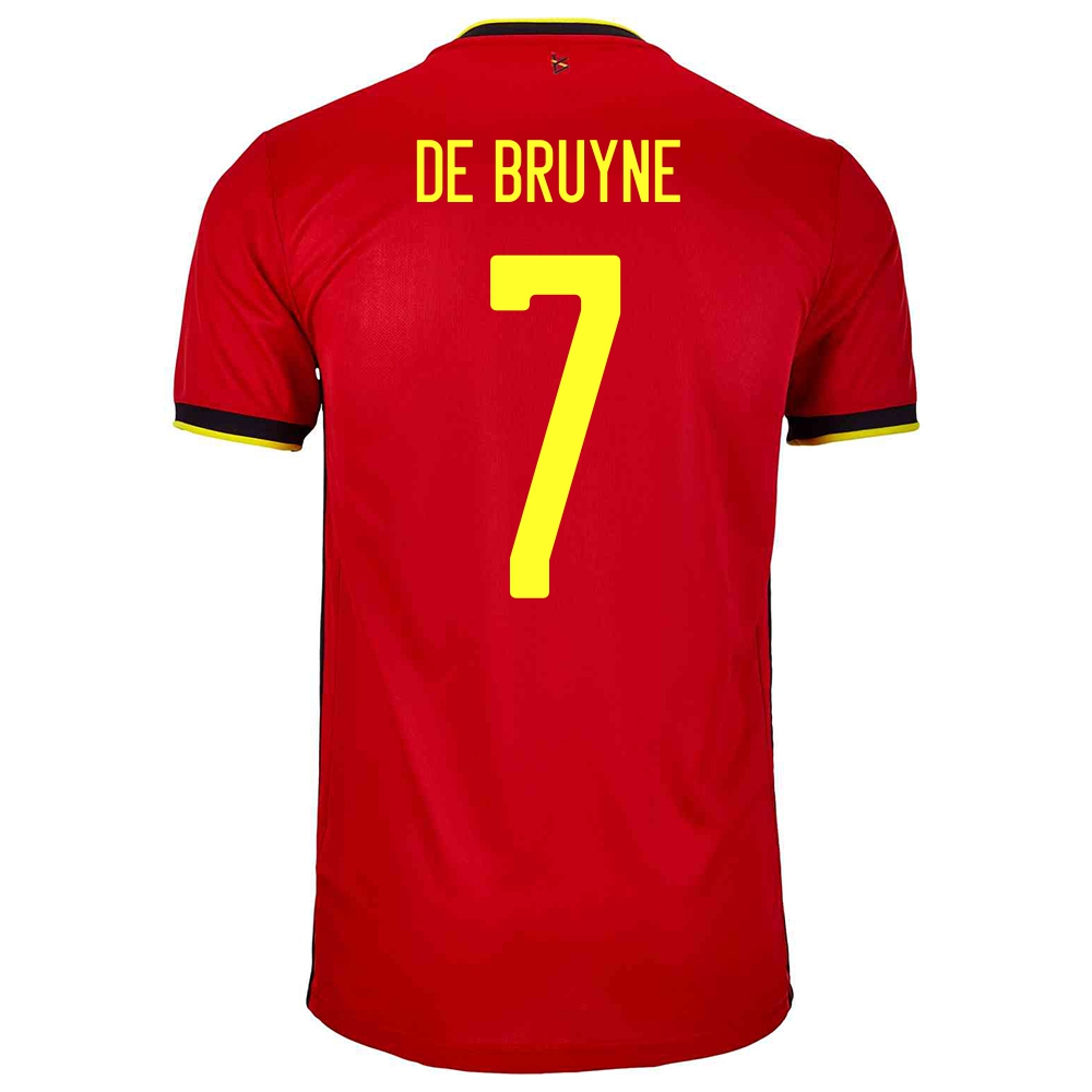 Gyermek Belga labdarúgó-válogatott Kevin De Bruyne #7 Hazai Piros 2021 Mez Póló Ing