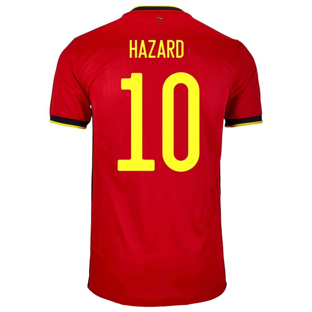 Gyermek Belga Labdarúgó-válogatott Eden Hazard #10 Hazai Piros 2021 Mez Póló Ing