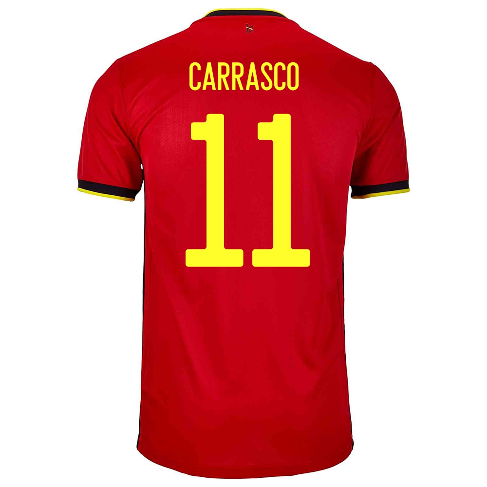 Női Belga labdarúgó-válogatott Yannick Carrasco #11 Hazai Piros 2021 Mez Póló Ing