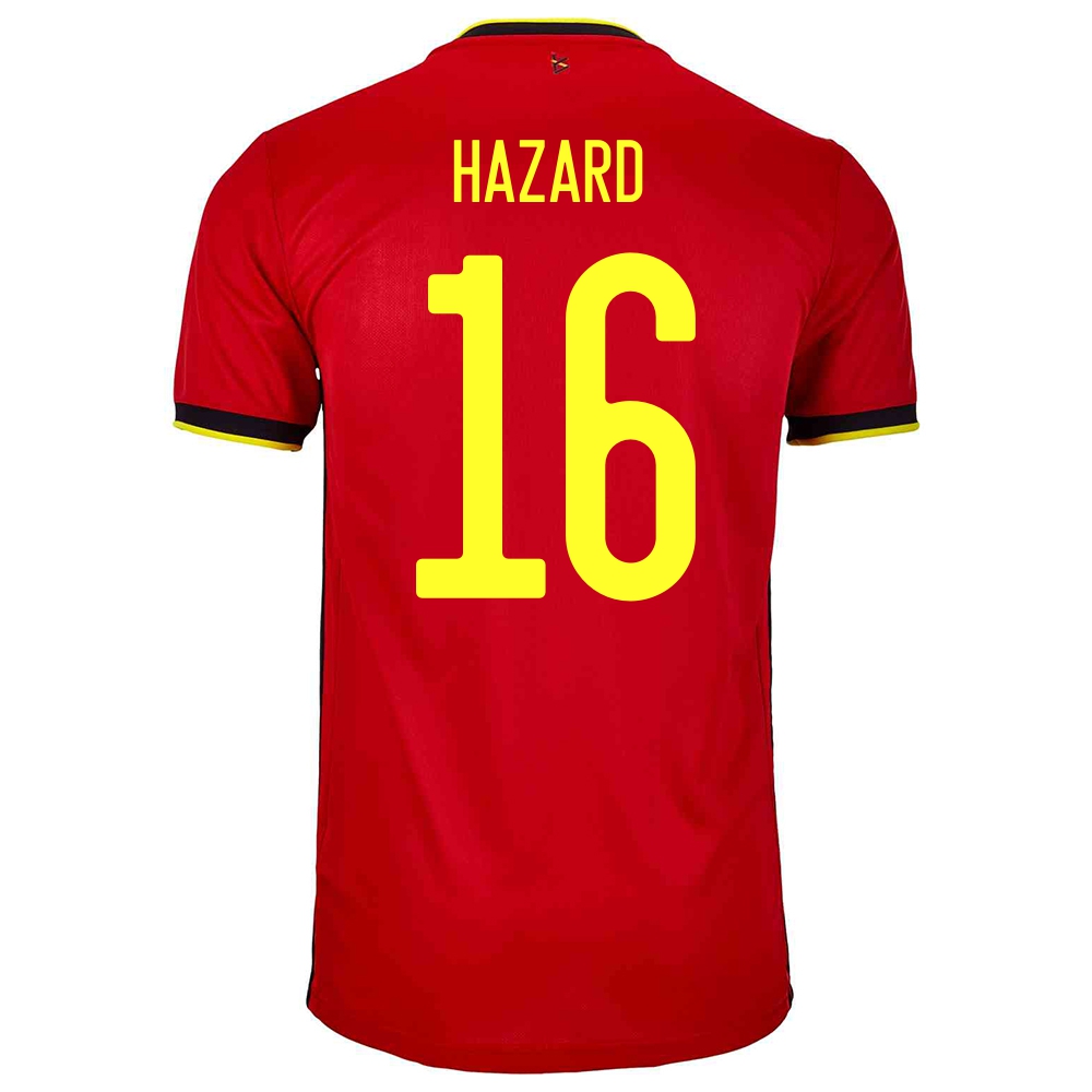 Gyermek Belga labdarúgó-válogatott Thorgan Hazard #16 Hazai Piros 2021 Mez Póló Ing