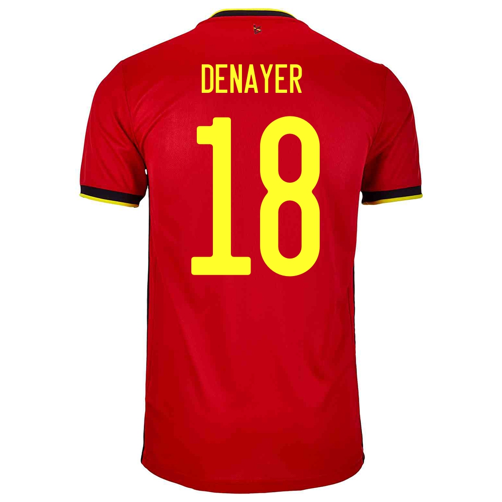 Női Belga Labdarúgó-válogatott Jason Denayer #18 Hazai Piros 2021 Mez Póló Ing