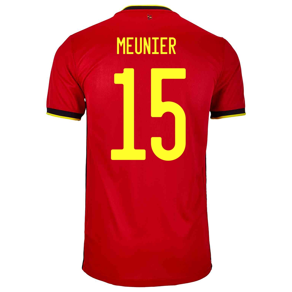 Gyermek Belga labdarúgó-válogatott Thomas Meunier #15 Hazai Piros 2021 Mez Póló Ing