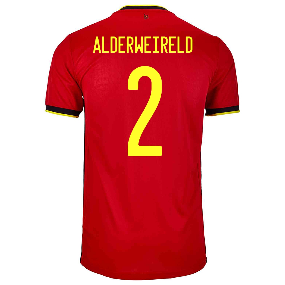 Női Belga labdarúgó-válogatott Toby Alderweireld #2 Hazai Piros 2021 Mez Póló Ing