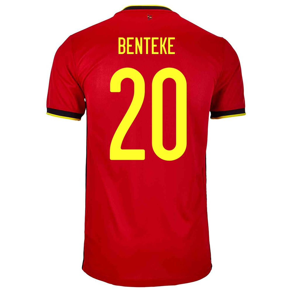 Gyermek Belga labdarúgó-válogatott Christian Benteke #20 Hazai Piros 2021 Mez Póló Ing