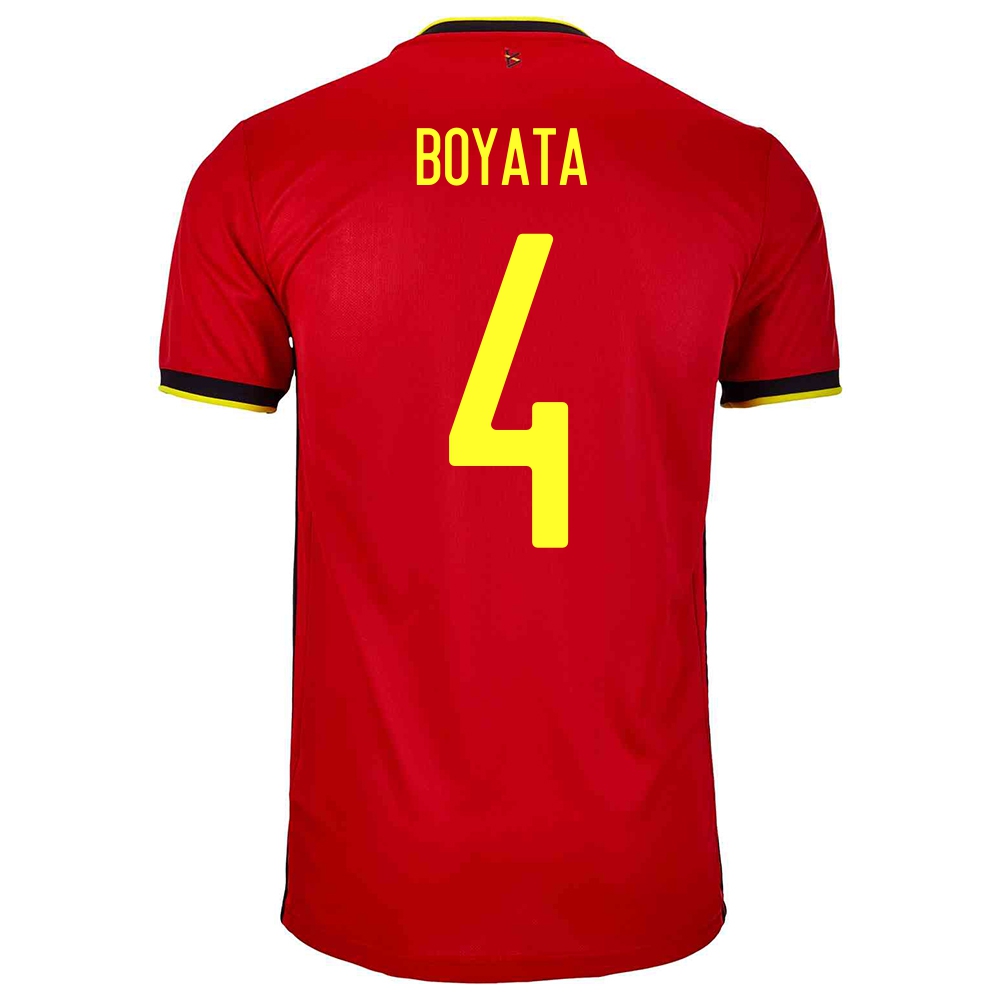 Gyermek Belga Labdarúgó-válogatott Dedryck Boyata #4 Hazai Piros 2021 Mez Póló Ing