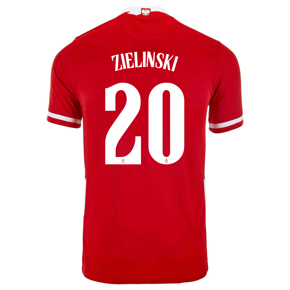 Női Lengyel labdarúgó-válogatott Piotr Zielinski #20 Hazai Piros 2021 Mez Póló Ing