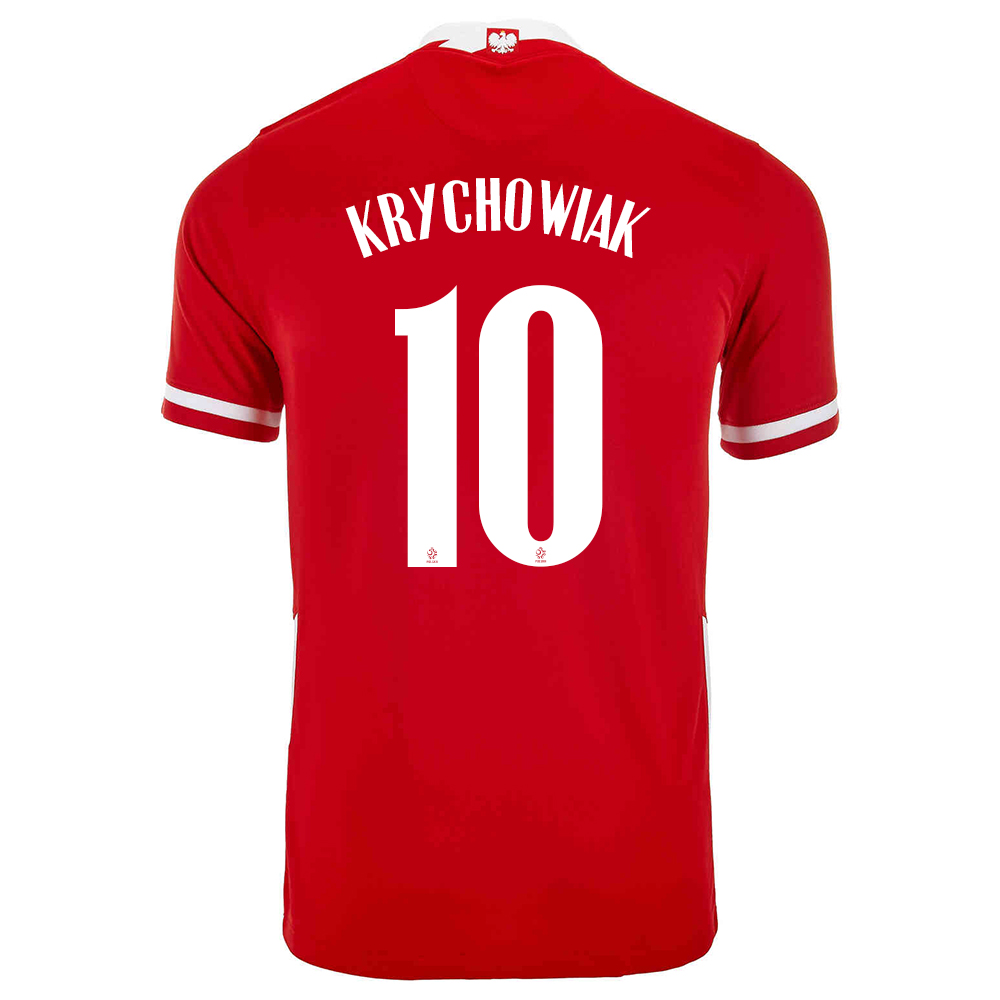 Női Lengyel labdarúgó-válogatott Grzegorz Krychowiak #10 Hazai Piros 2021 Mez Póló Ing
