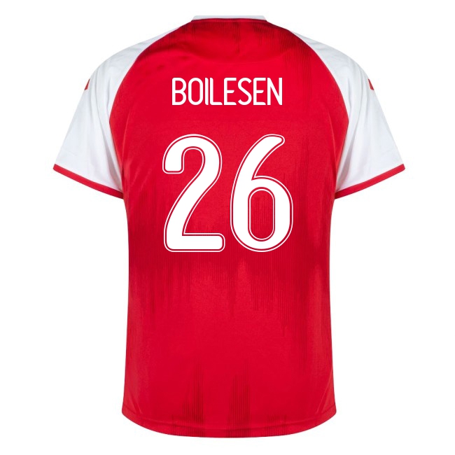 Női Dán labdarúgó-válogatott Nicolai Boilesen #26 Hazai Piros 2021 Mez Póló Ing