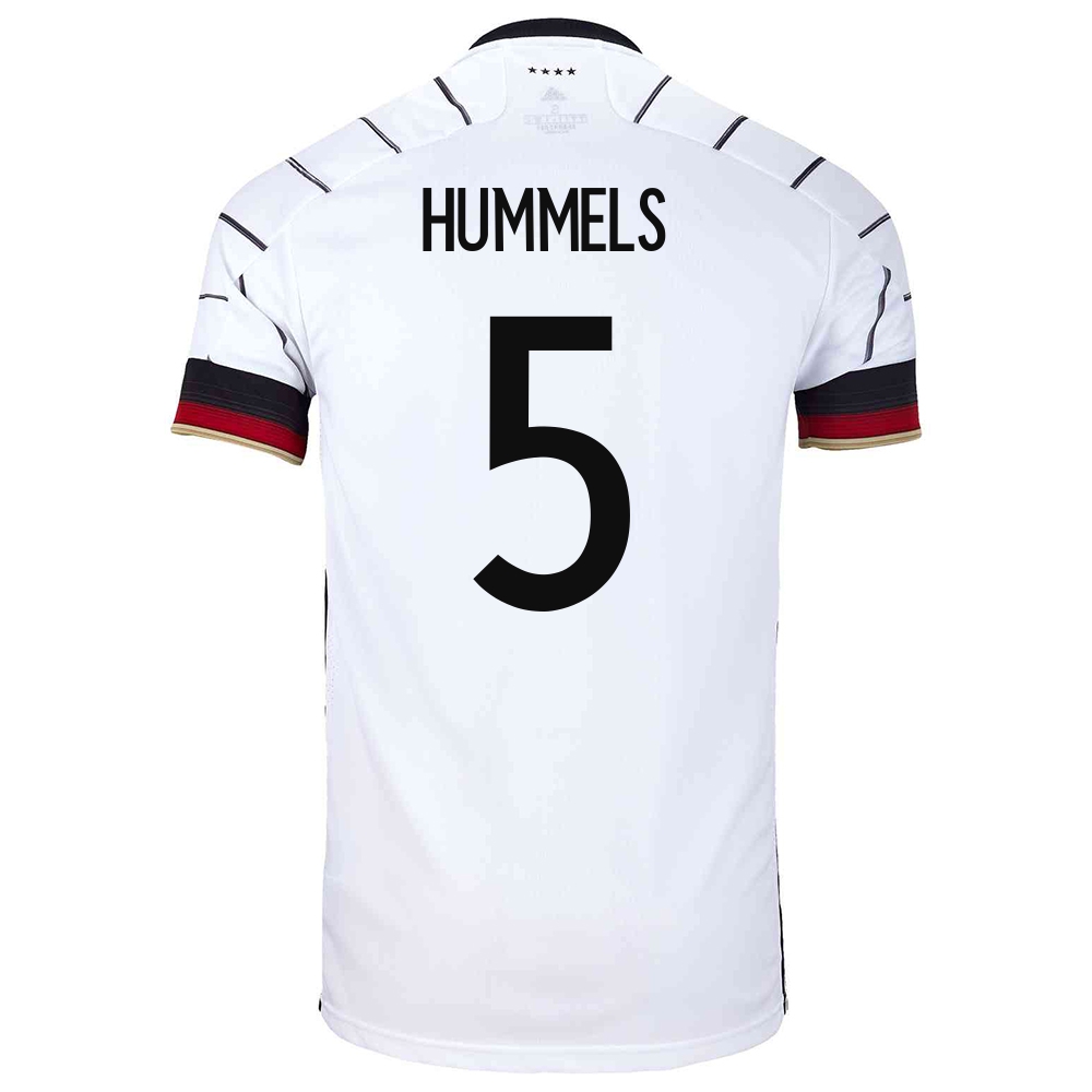 Női Német labdarúgó-válogatott Mats Hummels #5 Hazai Fehér 2021 Mez Póló Ing