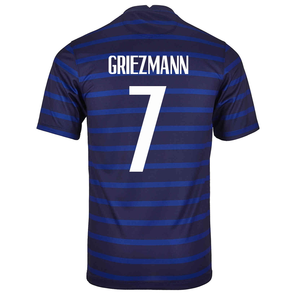 Férfi Francia Labdarúgó-válogatott Antoine Griezmann #7 Hazai Sötétkék 2021 Mez Póló Ing