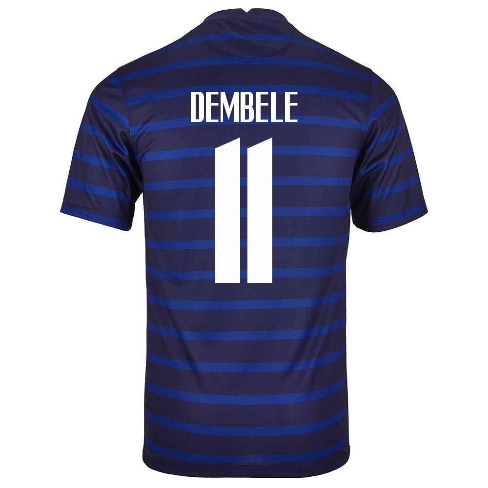 Női Francia labdarúgó-válogatott Ousmane Dembele #11 Hazai Sötétkék 2021 Mez Póló Ing