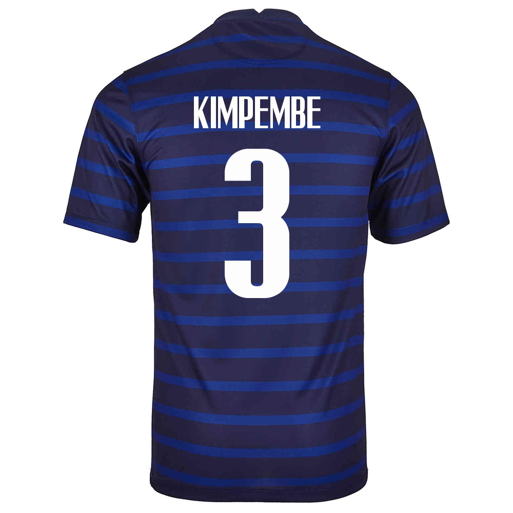 Női Francia labdarúgó-válogatott Presnel Kimpembe #3 Hazai Sötétkék 2021 Mez Póló Ing