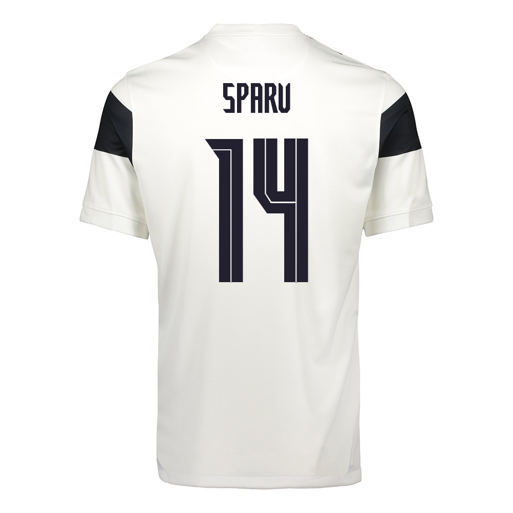Női Finn labdarúgó-válogatott Tim Sparv #14 Hazai Fehér 2021 Mez Póló Ing
