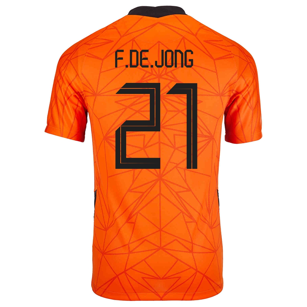 Női Holland labdarúgó-válogatott Frenkie de Jong #21 Hazai Narancs 2021 Mez Póló Ing